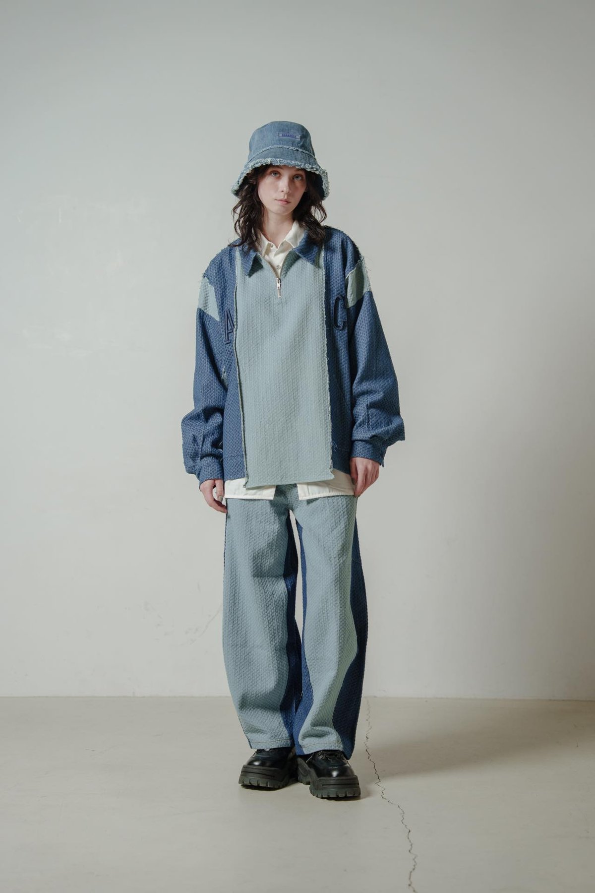 Rebuild HalfZip Denim - ブルー | harapeco Store