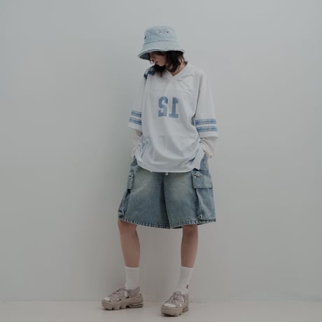 DENIM HALF PANTS - ブリーチ
