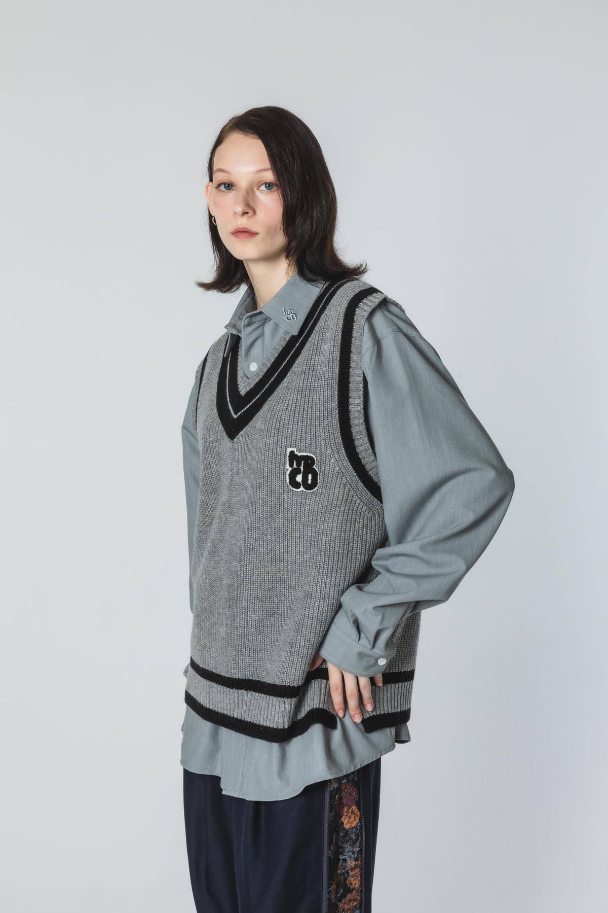 Knit Vest - グレー | harapeco Store
