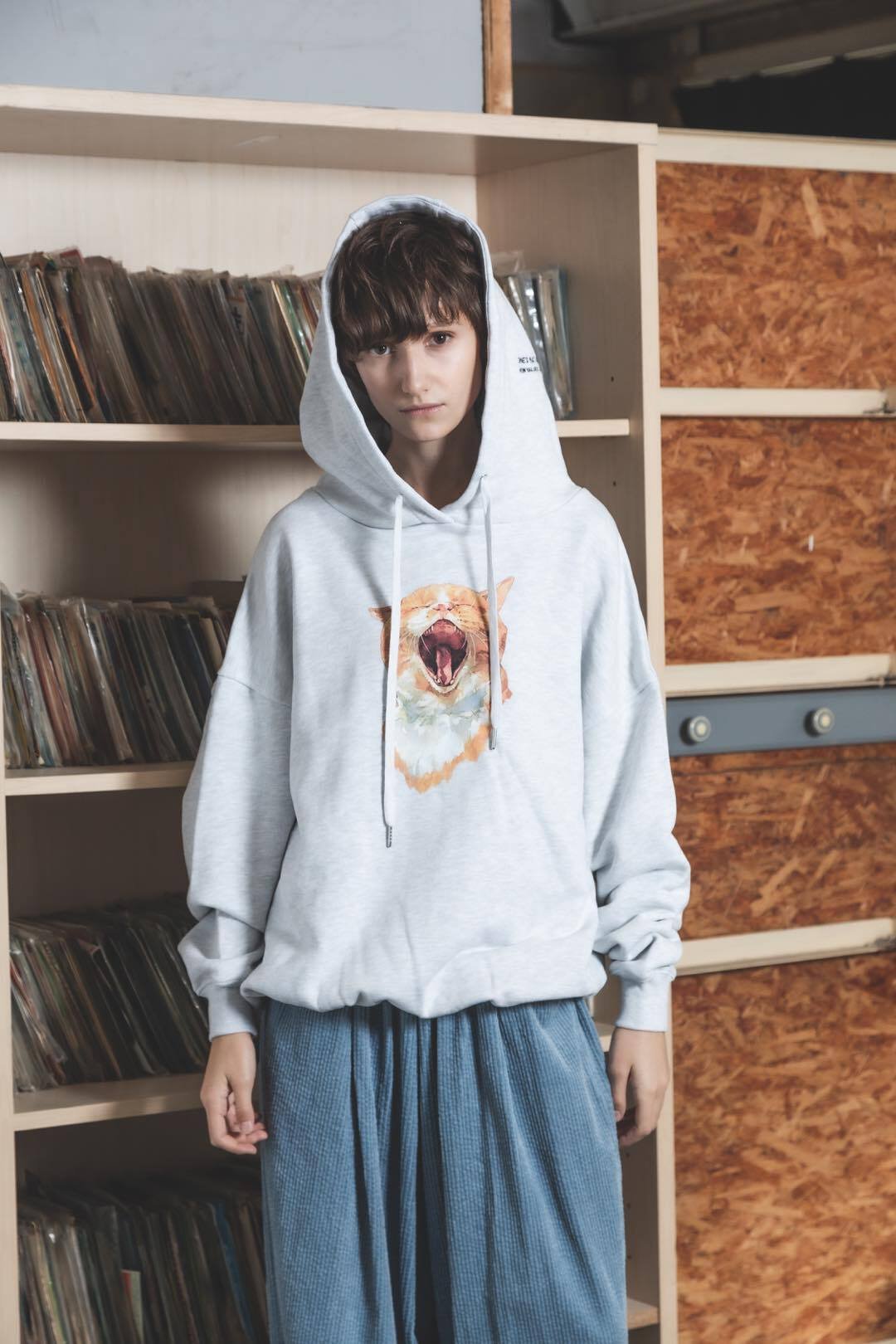 Neko Hoodie(Akubi)-ホワイト | harapeco Store