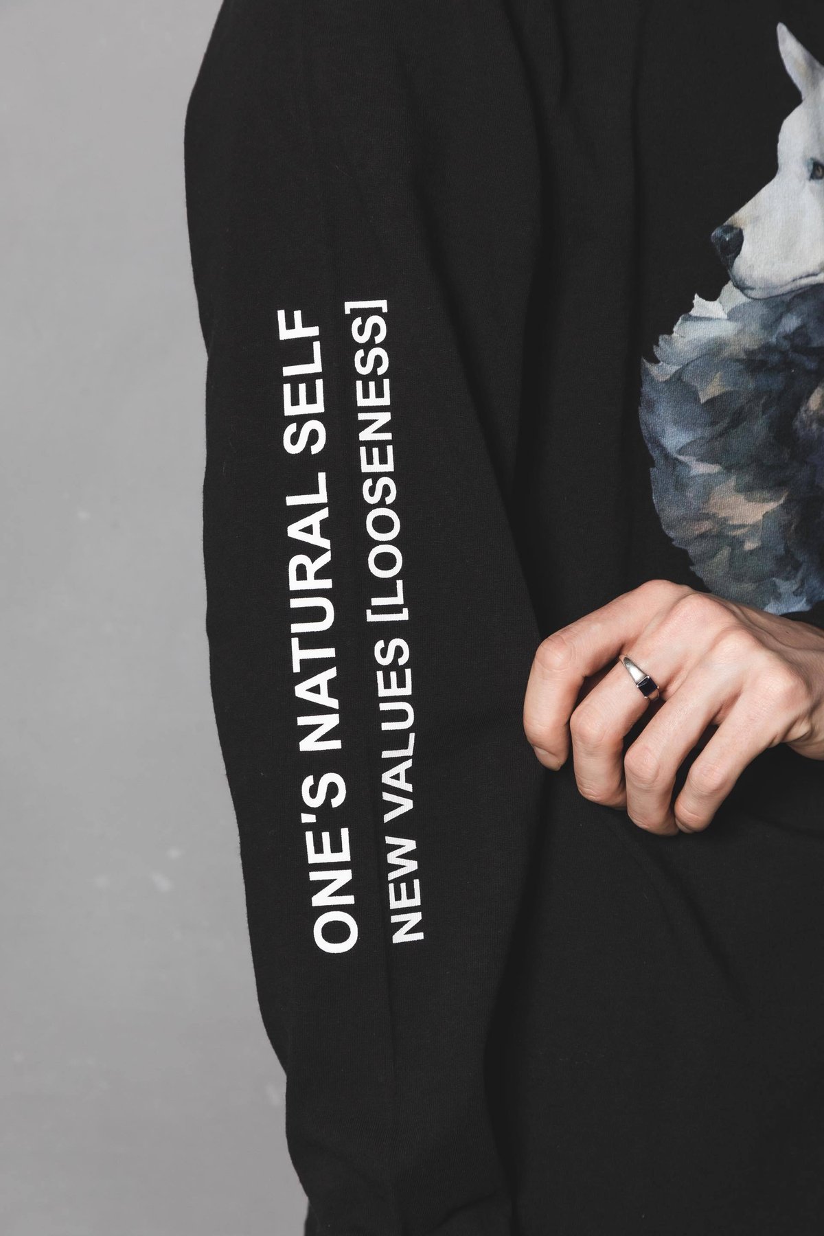 Okami Long Sleeve Tee(nihiki)-ブラック | harapeco S