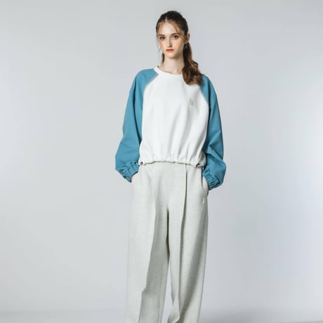 Shirred Flare Tops - ブルーグリーン