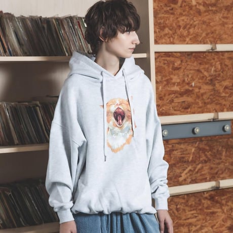 Neko Hoodie(Akubi)-ホワイト