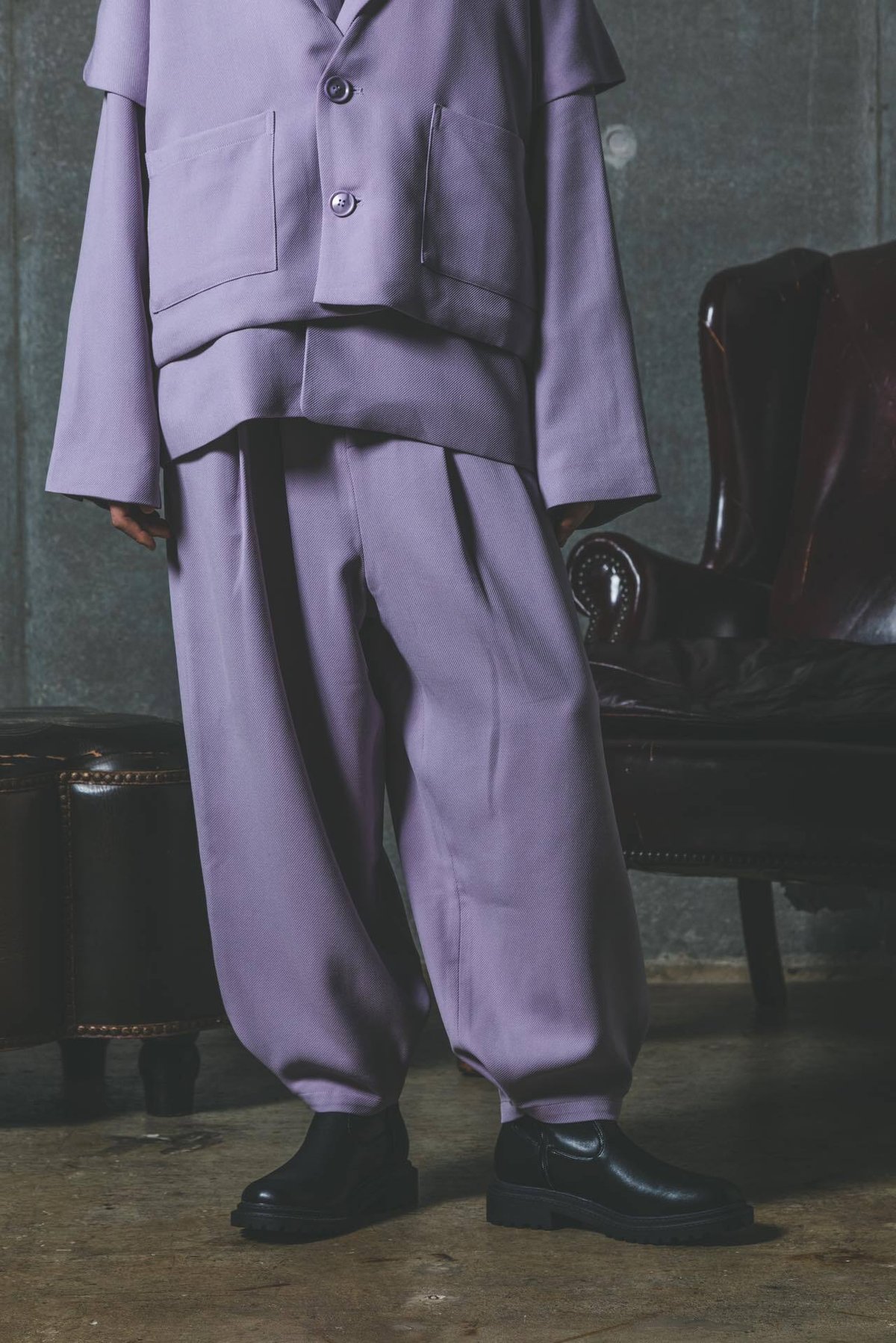 Three-piece suit Pants-ライトパープル | harapeco Store
