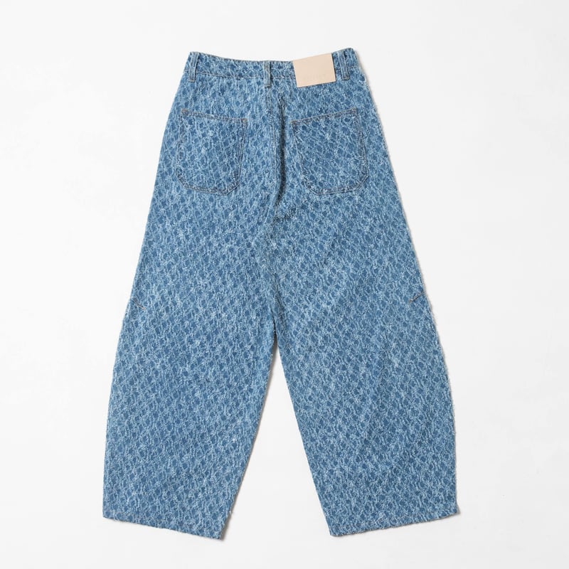 Jacquard Barrel Denim Pants - スカイブルー | harapeco
