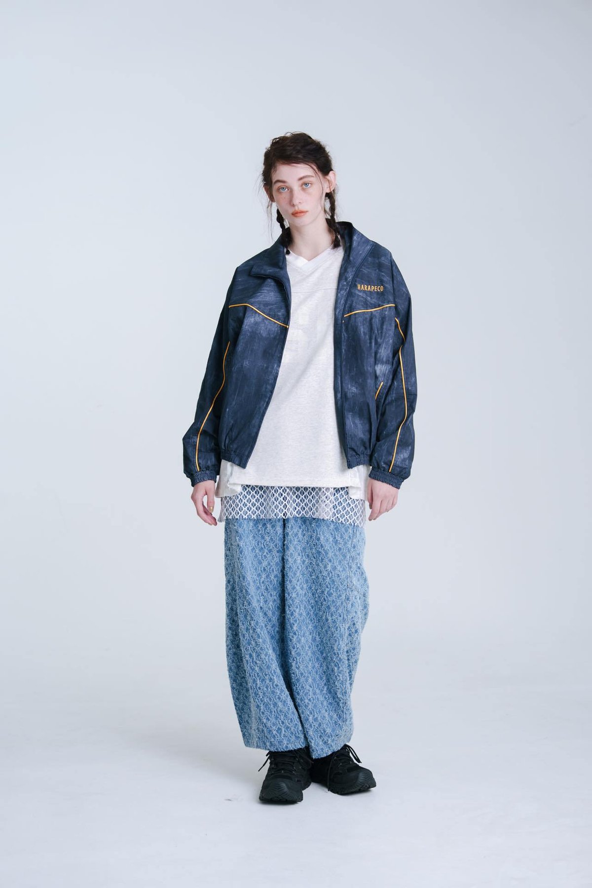 Blurred Dye Print Blouson - ブルー | harapeco Store