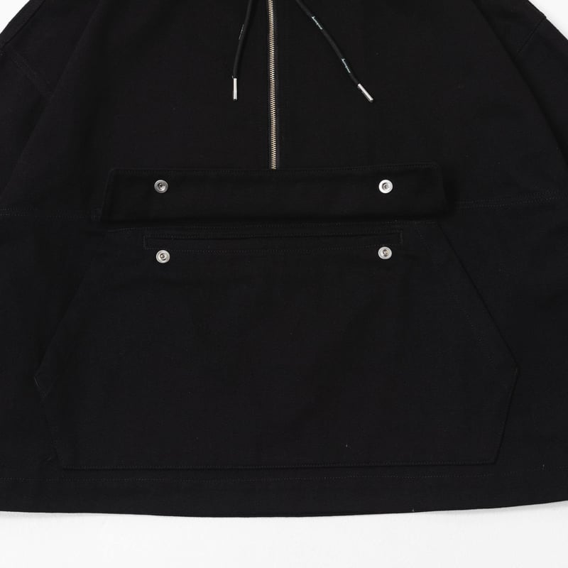 Half Zip Twill Pull over-ブラック | harapeco Store