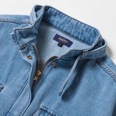 Balloon Arm Denim Jacket - スカイブルー