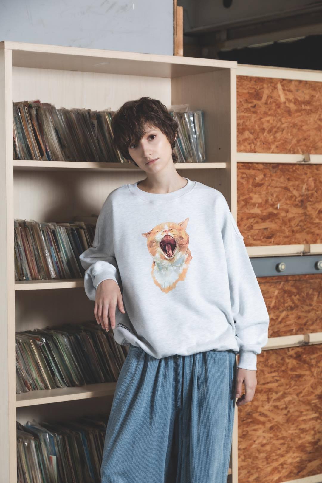 Neko Sweat(Akubi)-ホワイト | harapeco Store