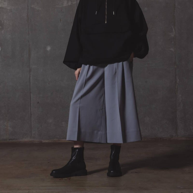Center Press Wide-Pants(23ver.)-グレー | harapeco