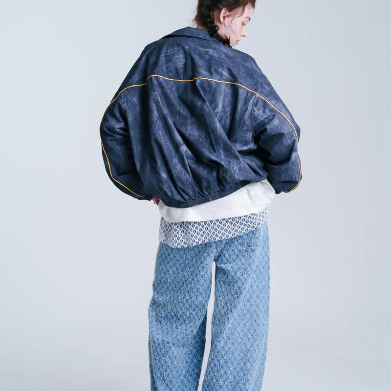 Jacquard Barrel Denim Pants - スカイブルー | harapeco