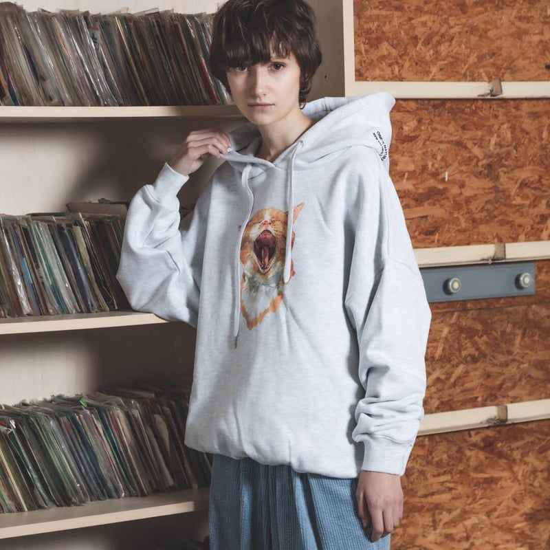 harapeco Neko Hoodie(Akubi) ハラペコ Neko Hoodie(Akubi)-ホワイト | harapeco Store