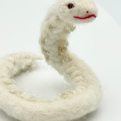 ※2体セット！【スペシャルアーティストお守り商品】Dragon BreederMIURAYOKO〜世界に１つの羊毛蛇 （セラフィナイト・スモーキークォーツ）