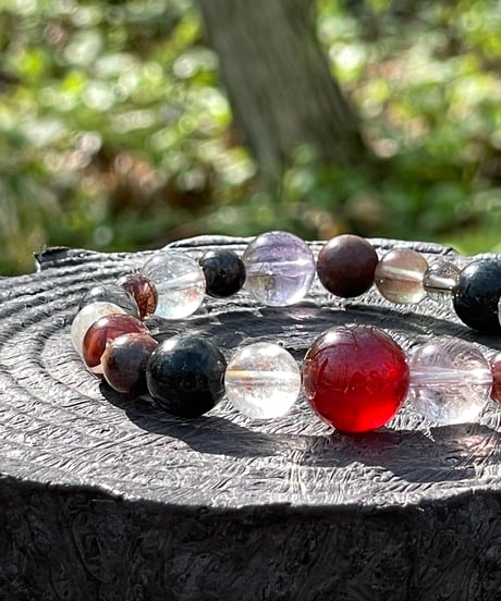 シュシュ ヘアゴム パワーストーン タイガーアイ×ラピスラズリ