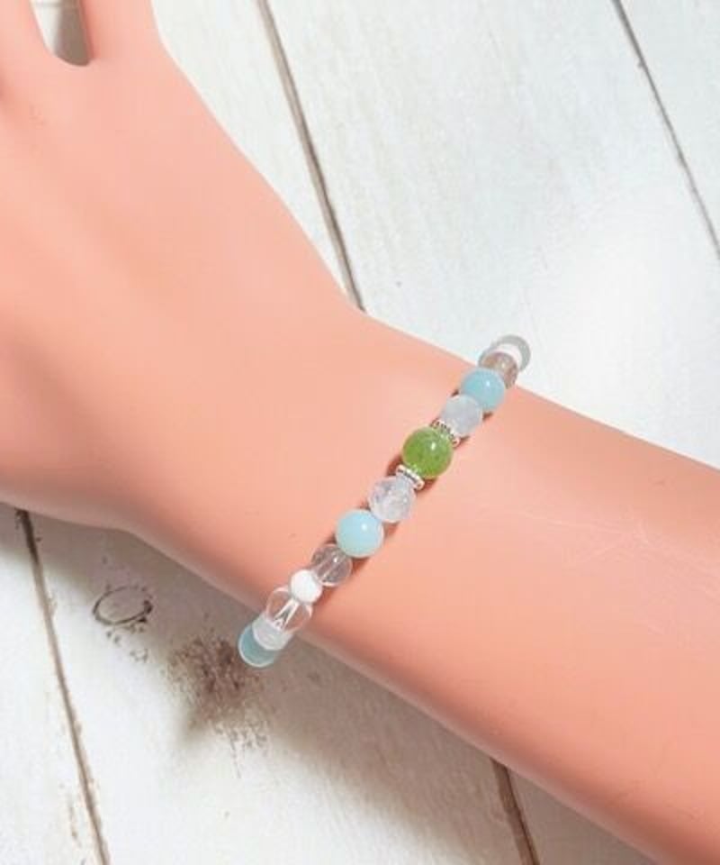 ⭐︎【天然】アクアマリン 聴こえる ブレスレット 8.7mm 