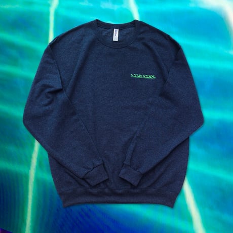 Gump OS CREW Midnight navy heather X  Kryptonite green