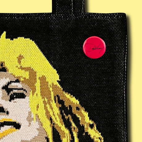 デビー・ハリー（ブロンディ）ニットバッグ・バッジ付き／Debbie Harry (Blondie) knit bag with badge
