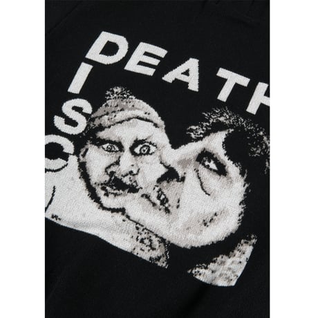 PIL / CREW NECK SWEATER "DEATH DISCO" BLACK