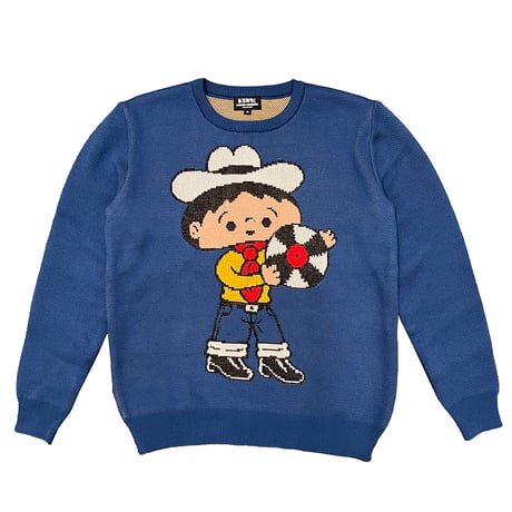 レコスケくん　セーター・インディゴブルー／Recosuke-kun Sweater Indigo Blue