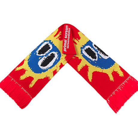 Primal Scream "screamadelica"  KNIT SCARF / RED