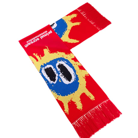Primal Scream "screamadelica"  KNIT SCARF / RED