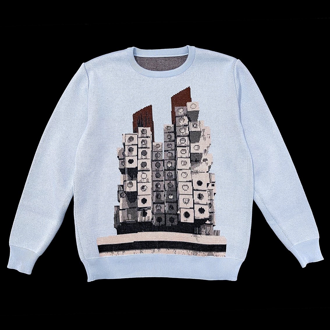 編み物⭐︎堀ノ内　カプセルタワービル ニット カプセルタワービル セーター／Capsule Tower Building sweater |