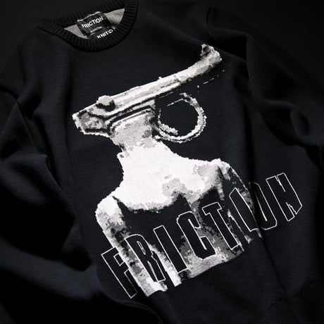 KNIT GANG COUNCIL "FRICTION" CREW NECK SWEATER "PISTOL"