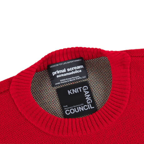 Primal Scream "screamadelica" CREWNECK SWEATER / RED