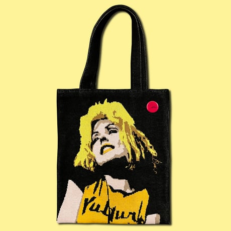 デビー・ハリー（ブロンディ）ニットバッグ・バッジ付き／Debbie Harry (Blondie) knit bag with badge