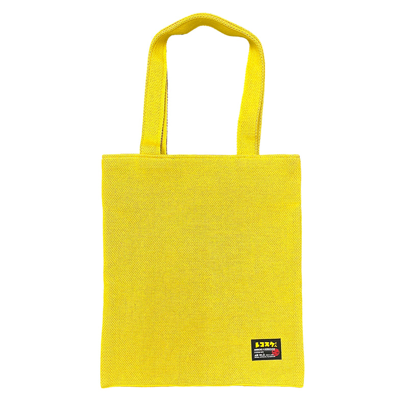 レコスケくん ニットトートバッグ・イエロー／Knitted Tote Yellow