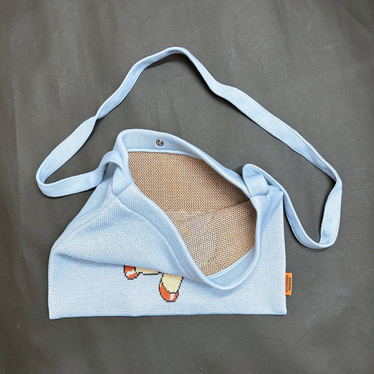 B.C STOCK×モコゾウ×編み物☆堀ノ内 サコッシュ マムアンちゃん・ニットサコッシュ・水色／Mamuang Knit Sacoche Light