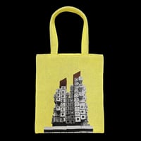 カプセルタワー ニットバッグ（イエロー）/ Capsule Tower Building knit tote bag(Yellow)