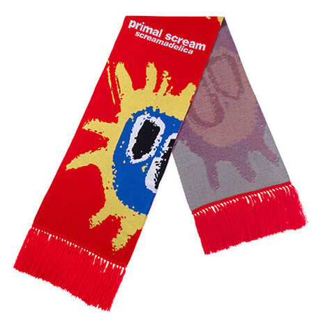 Primal Scream "screamadelica"  KNIT SCARF / RED