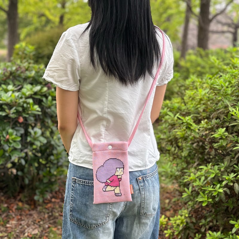 マムアンちゃん・ニットミニサコッシュ・ピンク／Mamuang Knit Mini