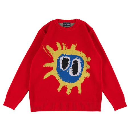 Primal Scream "screamadelica" CREWNECK SWEATER / RED