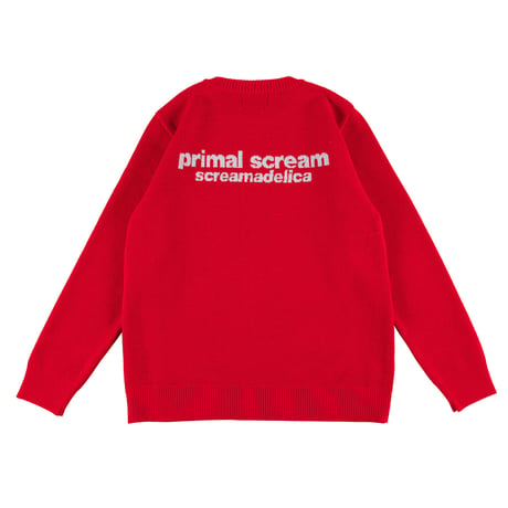 Primal Scream "screamadelica" CREWNECK SWEATER / RED