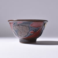 【清正陶器】赤絵魚紋　マカイ黒
