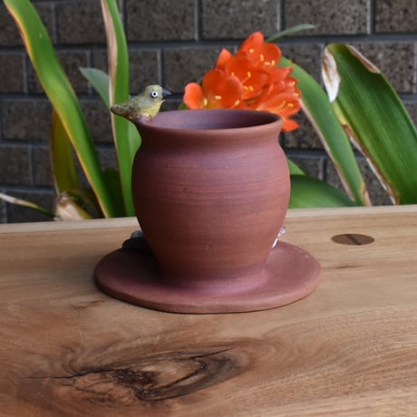 【アンパル陶房】宮良ゆうな ねこと水がめの花器