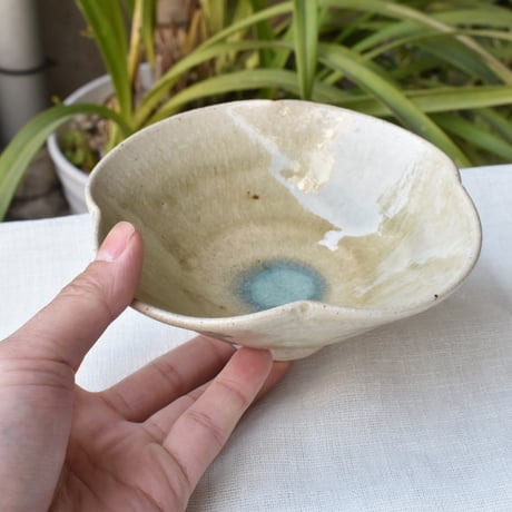 【阿部恵里】輪花鉢 灰釉