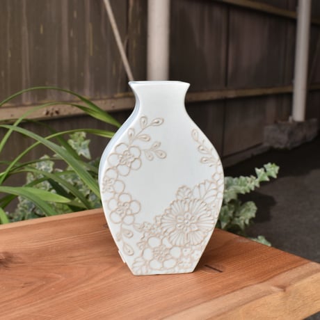 【谷口なづみ】utuwa+ 青磁マット 流線花器 大
