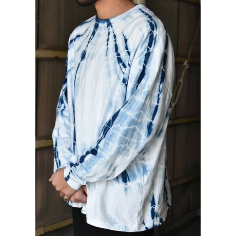 再入荷【shimaai】藍染ロングTシャツ 絞り染め