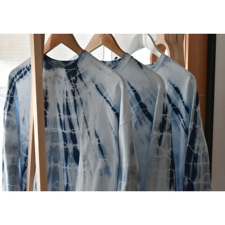 再入荷【shimaai】藍染ロングTシャツ 絞り染め