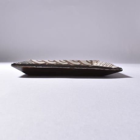【清正陶器】希望の光　角皿大（銀）