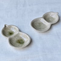 【阿部恵里】豆皿 ひょうたん 灰釉