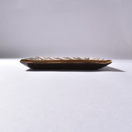 【清正陶器】希望の光　角皿大（金）