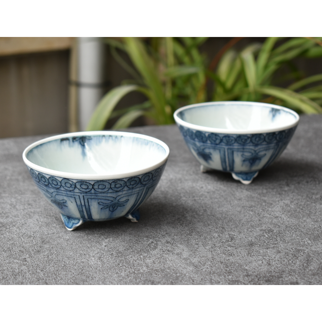 清時代　染付　鉢　幅約12.6㎝ 染付山水丸紋鉢 鹿背山 - 京都国立博物館 館蔵品データベース