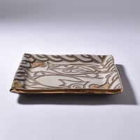 【清正陶器】希望の光　角皿大（金）