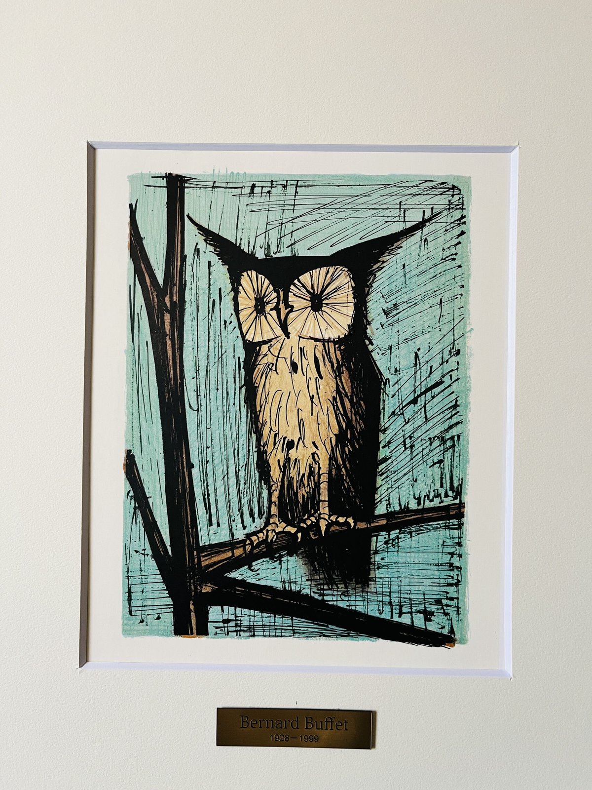 ART - ベルナール・ビュッフェ ふくろう The Owl 動物画 鳥 絵画版画 真作保証 ベルナール・ビュッフェ ふくろう The Owl 動物画 鳥 絵画版画