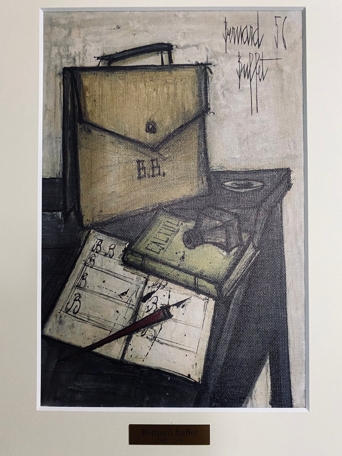 ベルナール・ビュッフェ 陶器のある静物 静物画 作家直筆サイン 版画 絵画 真作 ベルナール・ビュッフェ 陶器のある静物 静物画 作家直筆サイン