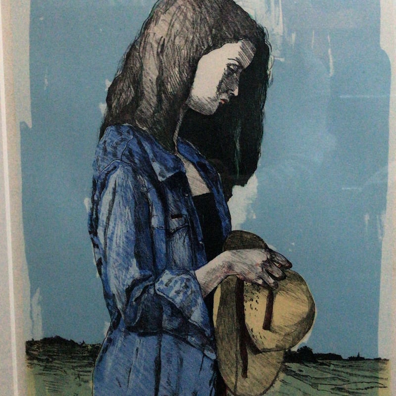 大津英敏 リトグラフ「少女図」 | A.Gallery 